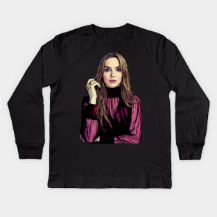 Jodie Comer Cartoonish Kids Long Sleeve T-Shirt